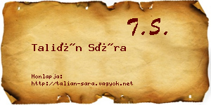 Talián Sára névjegykártya